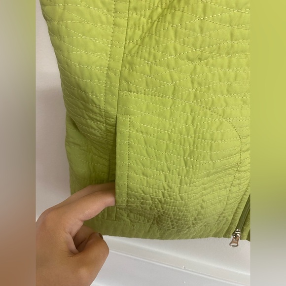 Vintage Talbots Vest Quilted Green Jacket Sleeveless Zip Up Outdoors Lightweight - Picture 5 of 6